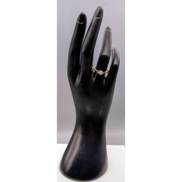 Dainty Vintage Uncas Ring with AB Crystals, Gold Tone with Trinity Stones - Picture 1 of 6
